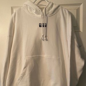 Adidas hoodie all white w/black stripes on wrist
